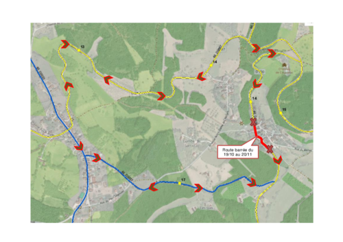 Carte des déviations de l'arrêté ci-dessus