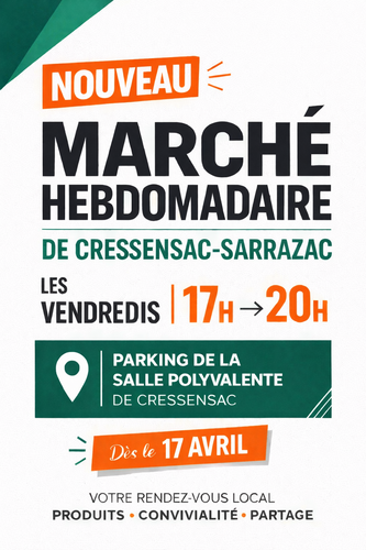 Affiche nouveau marché de Cressensac